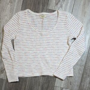 Madewell | Scoop Neck Knit, Multicolor Textured, Cotton Blend Longsleeve Top